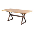 Eettafel van Hout met Moderne Metaalconstructie