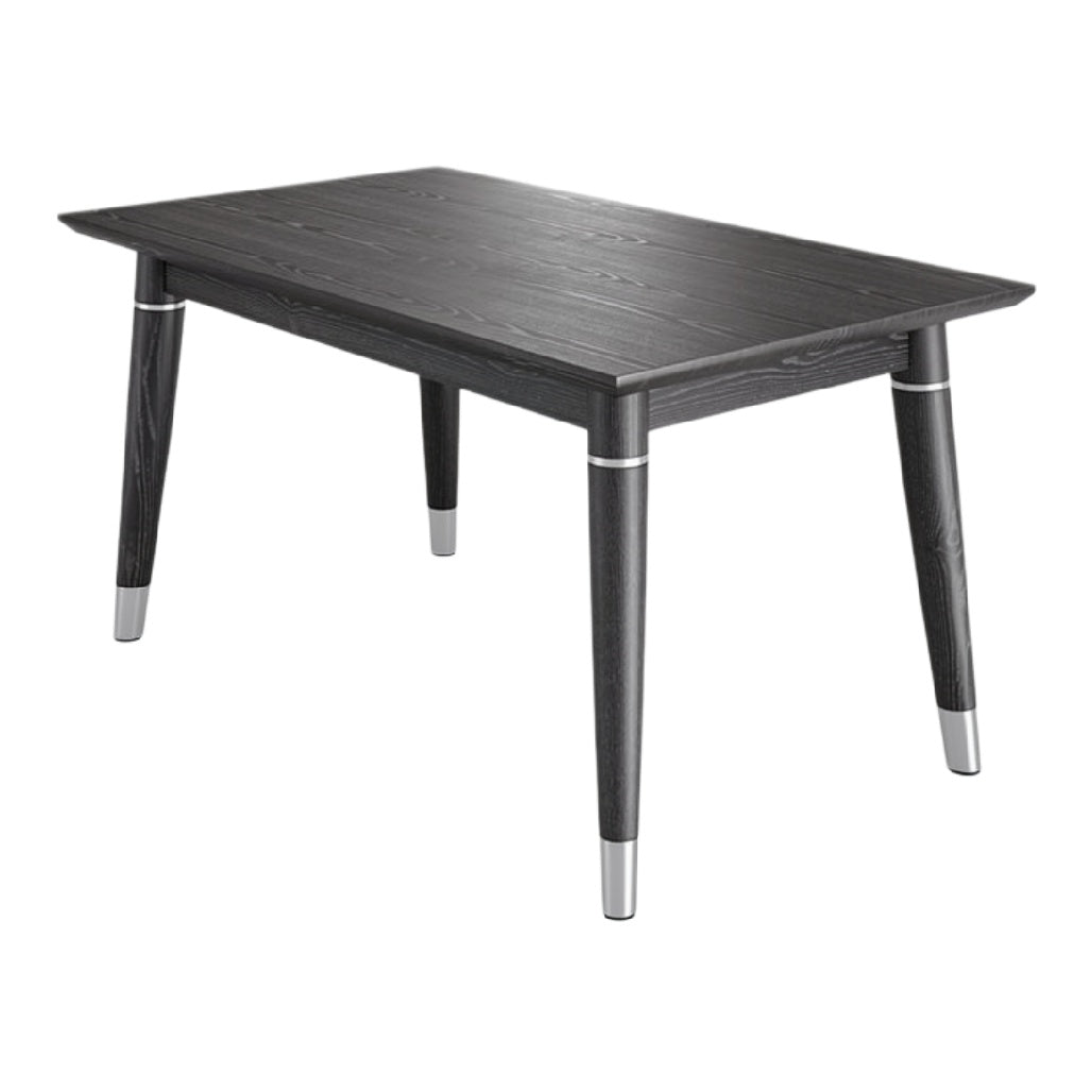 "Moderne Zwarte Eettafel met Metallic Poten"