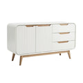 Moderne Witte Dressoir met Houten Accenten en Lades