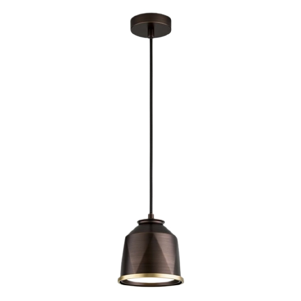 Pendellamp met bronzen afwerking en gouden rand