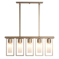 Technische Titel: "Moderne Hanglamp met 5 Glaslampen en Minimalistisch Ontwerp"