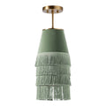 "Moderne Groene Hanglamp met Franje-Design"