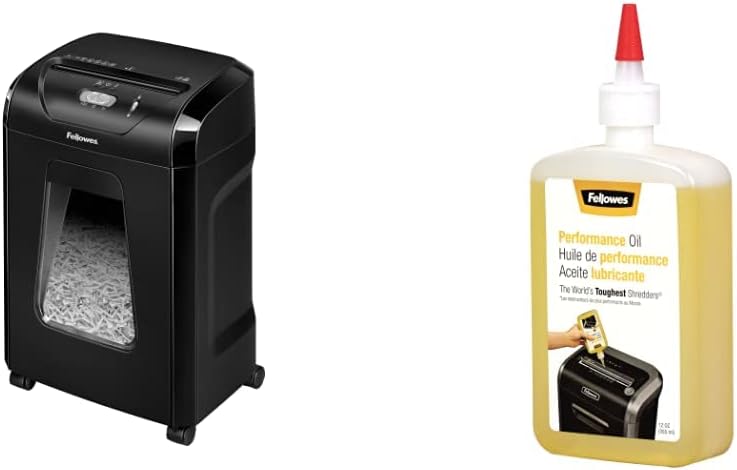 Fellowes 14-Sheet Cross-Cut Paper Shredder Bundle