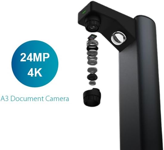 IRIScan Desk Scanner Document Camera a3 Scanner- v7Bus : 4K UltraHD | 24MP | 600dpi | visualizer | Library Scanner | Portable Scanner | Book Scanner | AI Curve Flattening | Finger Hiding |OCR|Win Mac