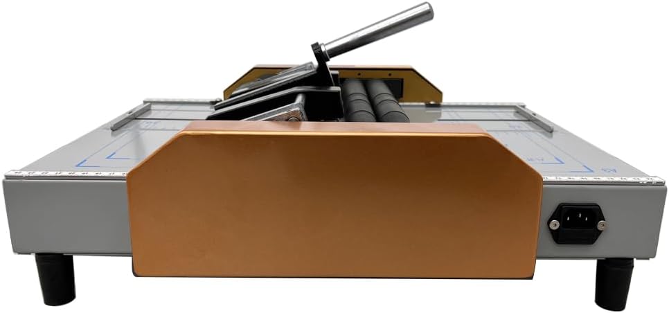 Automatic Booklet Maker Binding and Folding Machine, Max 12.48"x17.32", Folds 17 Sheets 80g Paper, 5 Stapling Positions for A3 Brochures Books Atlases