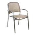 "Moderne Aluminium Tuinstoel met Beige Textiel Zitting"
