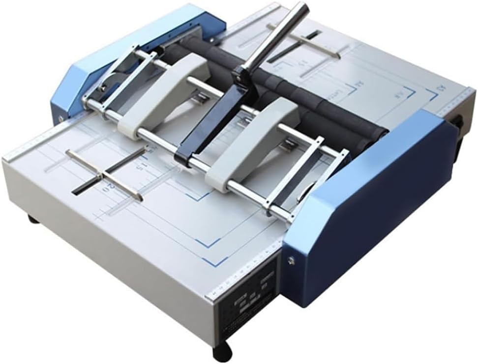 3 In 1 Creasing Machine, A3 Paper Saddle Stitch Flat-Clinch Automatic Binding Machine with 5 Nail Positions, A Variety of Binding and Folding Methods, Compatible With 24/6 Type Staples for Cards
