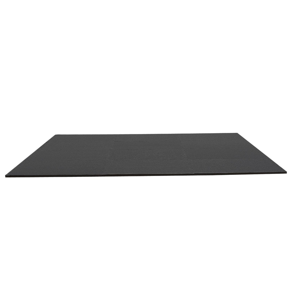 VEVOR 0.56Inch 96sq.ft 24 Tiles Gym Flooring for Home Gym, Rubber Top with High Density EVA Foam, 24 x 24In Gym Floor Exercise Equipment Mats, Interlocking Gym Mats, Puzzle Workout Mats, Black & Gray