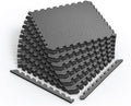 Norsk Reversible 3/4" EVA Foam Gym Floor Tiles, Gray/Black, 12-Pack
