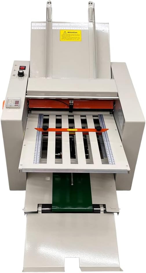 INTSUPERMAI 110V Automatic Paper Folding Machine, 4 Folding Plates, Multiple Folding Forms, Max Speed 262ft/min, Z Fold Paper Folding Machine for Manuals Document Business Letters