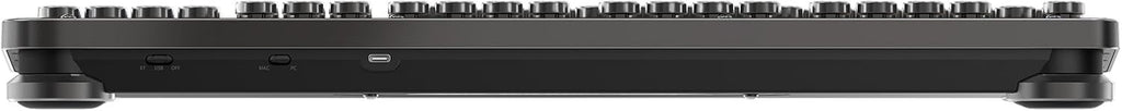 Azio Retro Classic Bluetooth Elwood - Bluetooth Luxury Vintage Backlit Mechanical Keyboard (Blue Switch, Walnut Wood, Gunmetal Matte Frame)(MK-RETRO-W-BT-01-US)