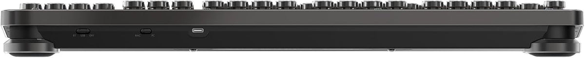 Azio Retro Classic Bluetooth Elwood - Bluetooth Luxury Vintage Backlit Mechanical Keyboard (Blue Switch, Walnut Wood, Gunmetal Matte Frame)(MK-RETRO-W-BT-01-US)