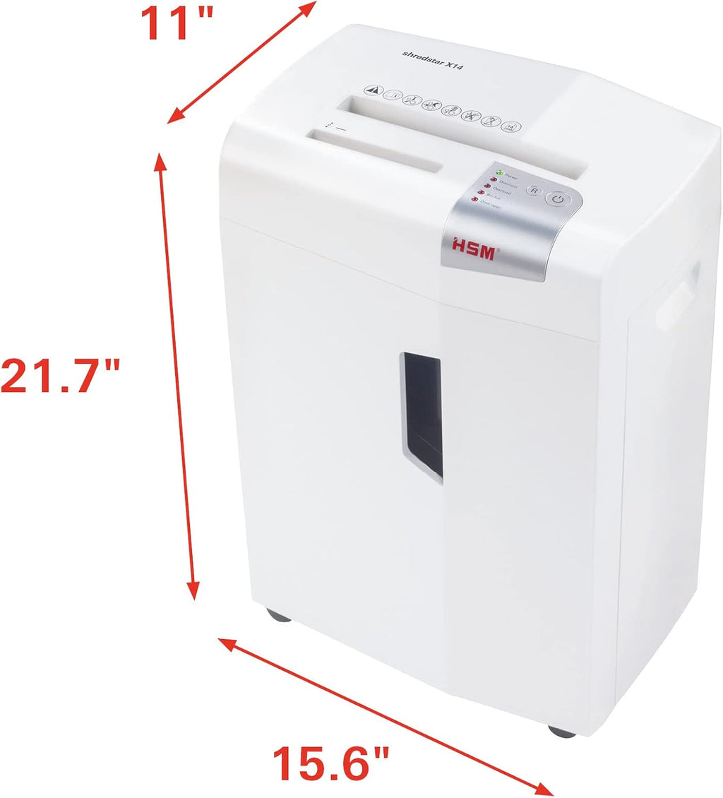 HSM shredstar X14 Cross-Cut Shredder; Shreds Up to 14 Sheets; 6.1-Gallon Capacity Shredder White | HSM1057W