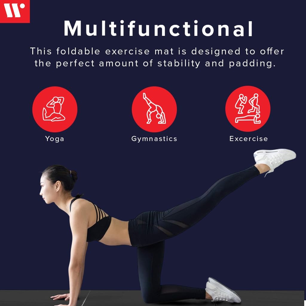 We Sell Mats - 4 ft x 6 ft x 2 - Personal Fitness & Exercise Mat for Home Workout - Lightweight and Folds for Carrying â All Purpose Gym Mat â Thick Mat for Yoga, Pilates, Stretches, Floor Exercises