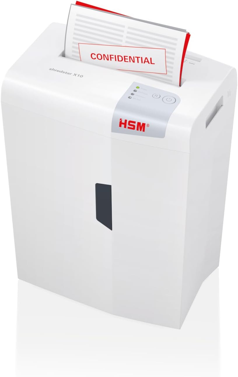 HSM of America Shredstar X10 Cross-Cut Shredder, 10 Manual Sheet Capacity