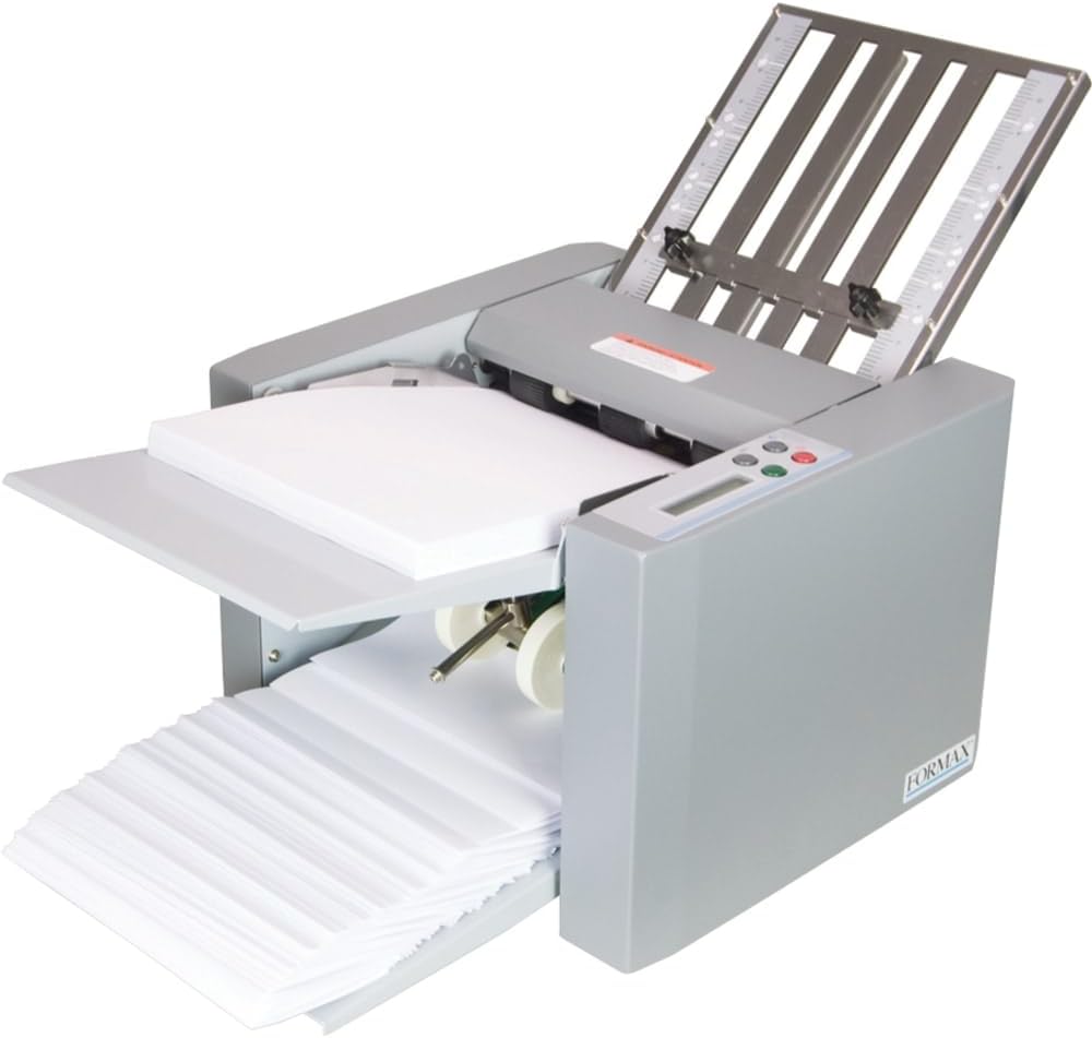 FORMAX FD 314 Desktop Office Folder, Up to 250 Sheets 20 Pound (75gsm) Hopper Capacity, Up to 7700 Sheets per Hour, LCD Control Panel with 3-Digit Resettable Counter