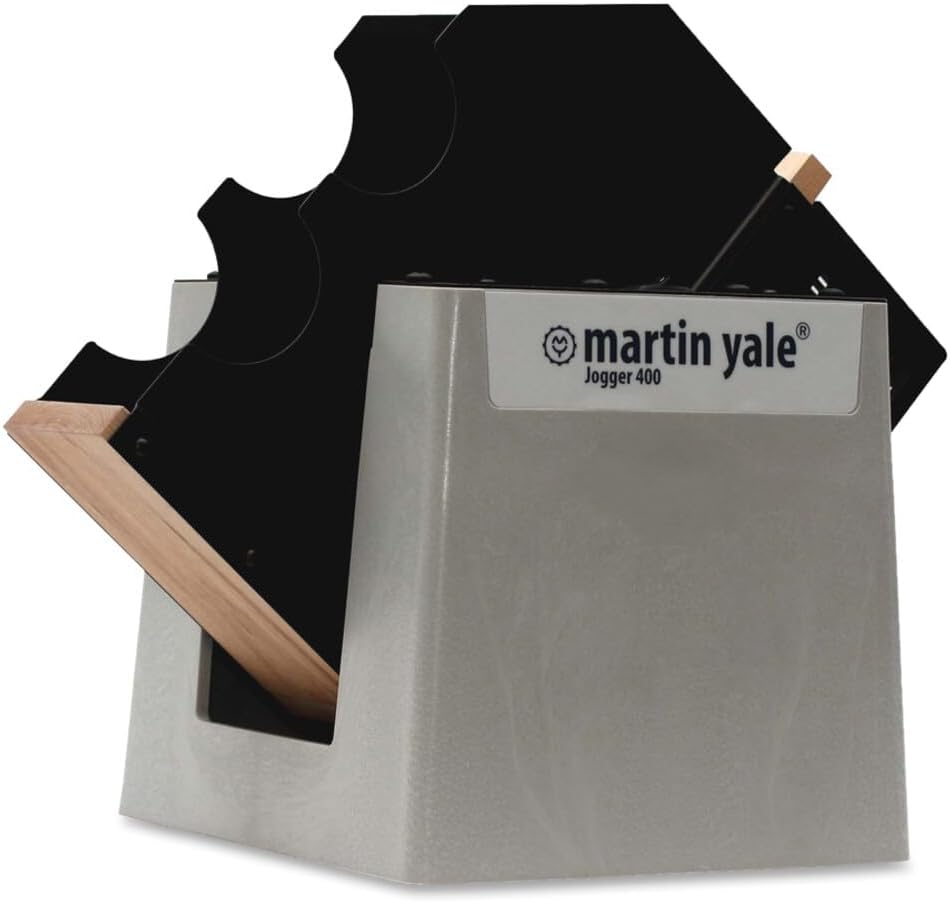 Martin Yale 400 Single Bin Desktop Paper Jogger, Aligns and Separates Envelopes, Cards, Small Paper Stock, Jogs One Full Ream of 8-1/2" x 11"