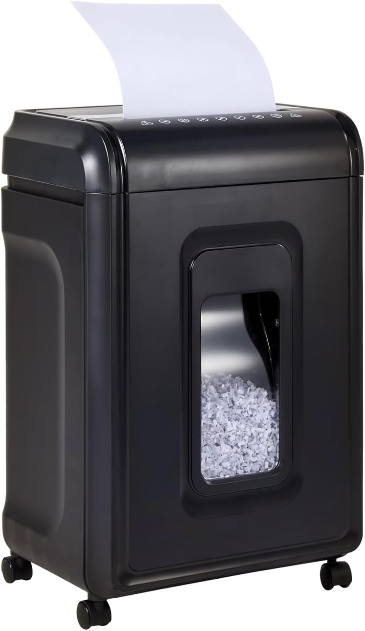 18âSheet MicroâCut Paper Shredder for Home Office â Pâ4 Security, 30âMin Continuous Run, 7âGallon Bin, Portable on 360Â° Casters, AntiâJam, Quiet MicroâCut Document Shredder