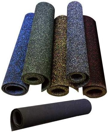 American Floor Mats 3/8in (9mm) Thick Solid Black 4' x 8' Heavy Duty Rubber Rolls, Protective Exercise Mats, Home Gym Rubber Flooring
