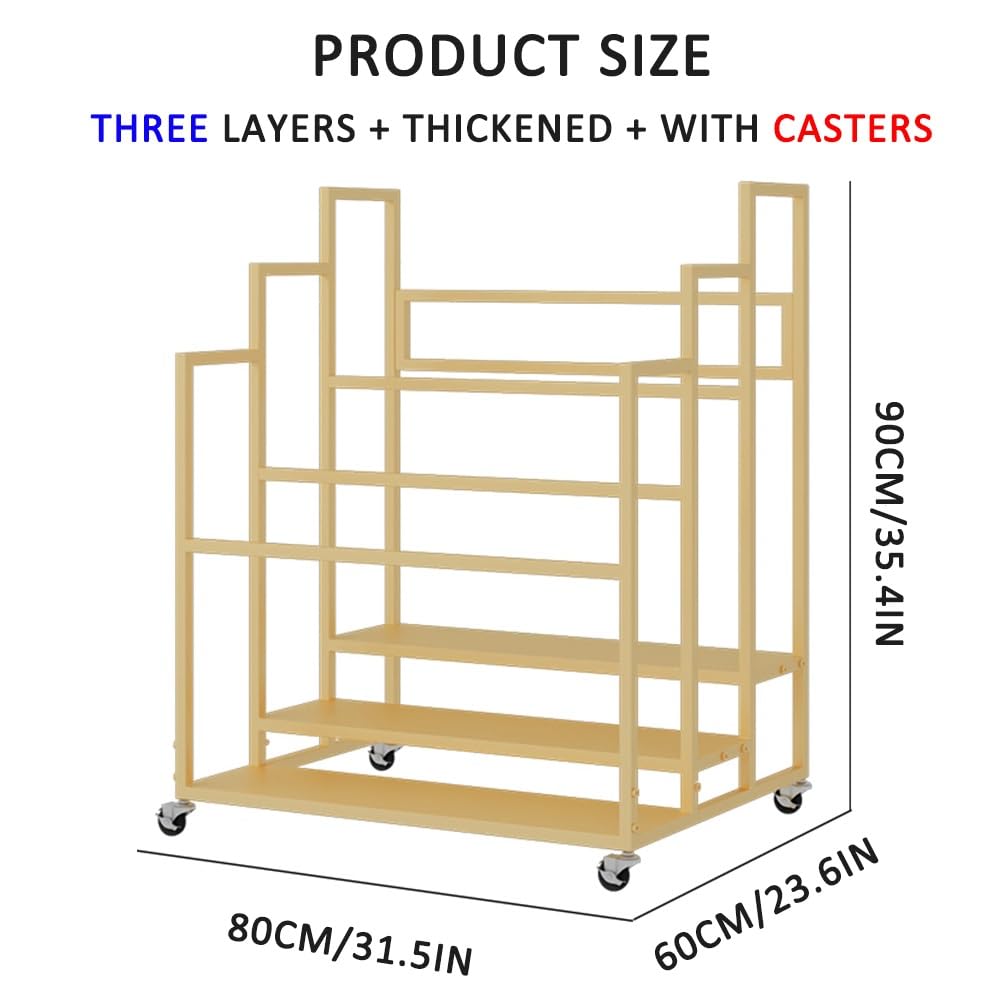 Yoga Mat Holder Basket, Large Yoga Mat Storage Cart with Wheels, Yoga Mat Rack Foam Rollers Organizer, Commercial Rack for Yoga Mat Foam Roller Storage for Gym/Yoga Studio Hold 30 Exercise Mats(Black,