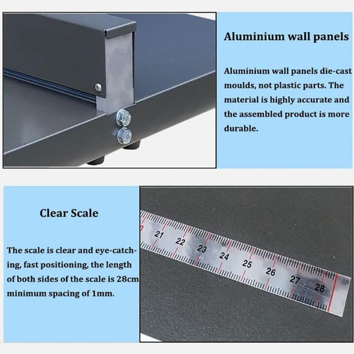 350mm Manual Creasing Machine, Scoring Paper Creasing Machine, A3/A4 Paper Folding Machine, Desktop Heavy Duty Metal Paper Creaser for Greeting Cards Booklets Photo Papers