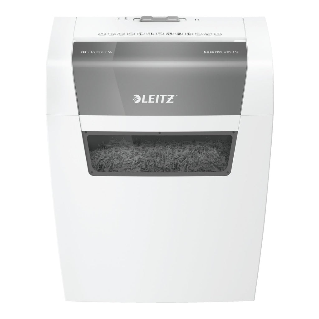 Leitz IQ Paper Shredder, Cross Cut, 10 Sheet, 6 Gallon Bin, P4 Security, Slim, Anti-Jam, Home Office (170004)