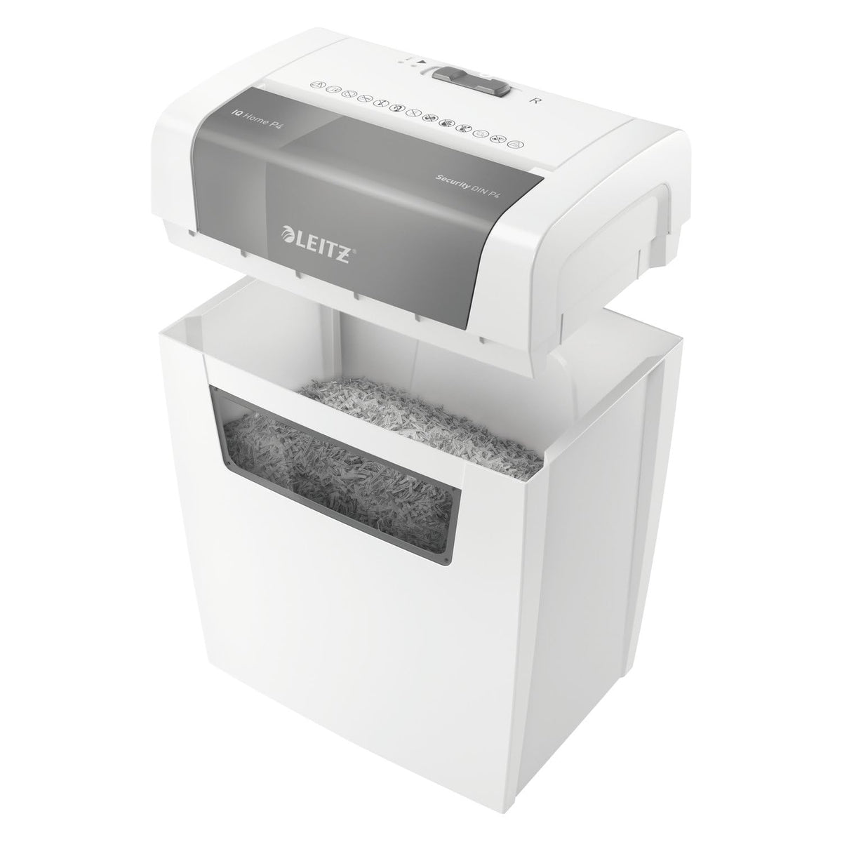 Leitz IQ Paper Shredder, Cross Cut, 10 Sheet, 6 Gallon Bin, P4 Security, Slim, Anti-Jam, Home Office (170004)