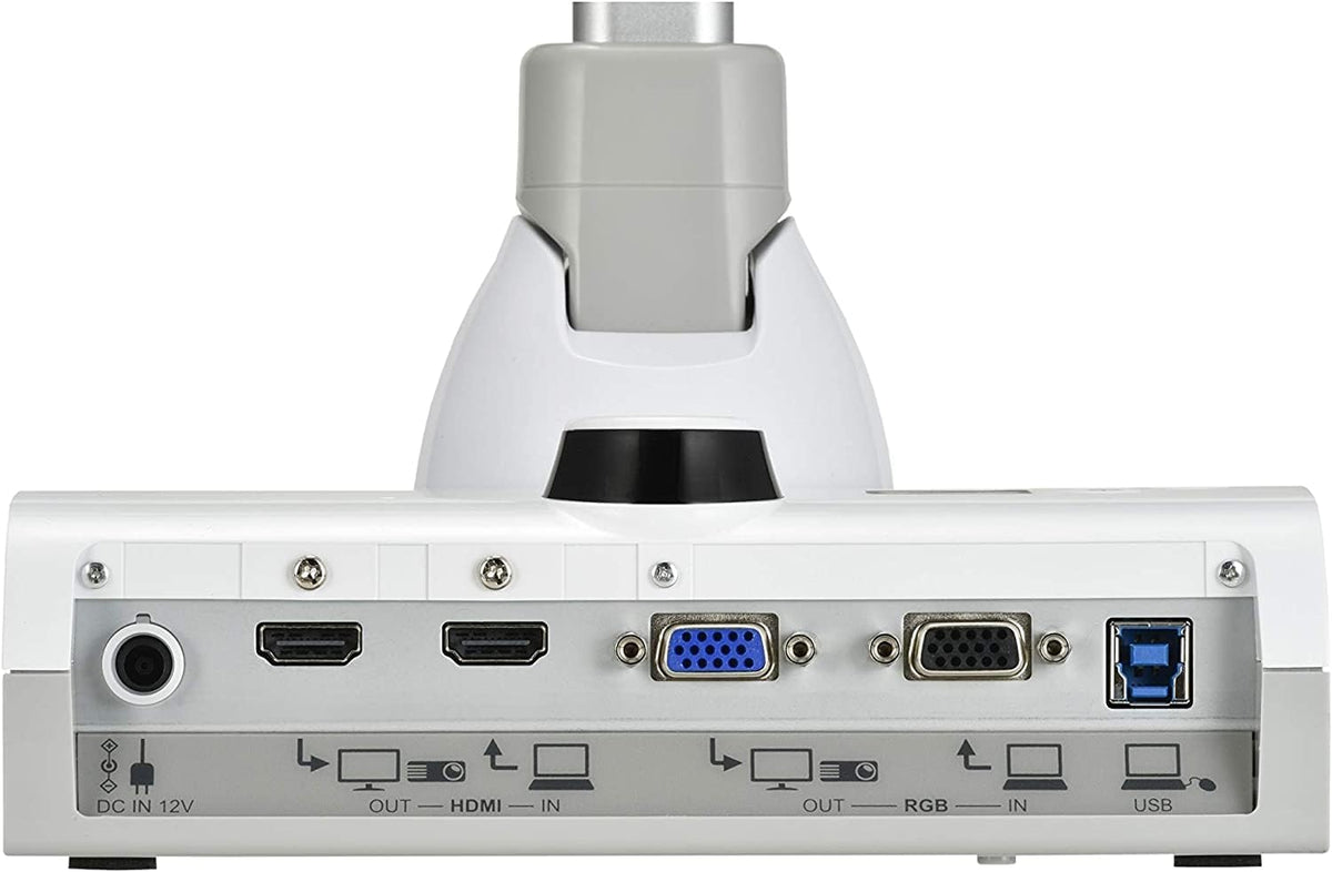 Elmo 1379 Model TT-12W STEM-CAM Visual Presenter, Document Camera with 192x Zoom (12x Optical/16x Digital), 1/2.3" CMOS Sensor, 3.4 Megapixel, 30 Fps, HDMI in/Out, RGB, USB, Ethernet, Wi-Fi