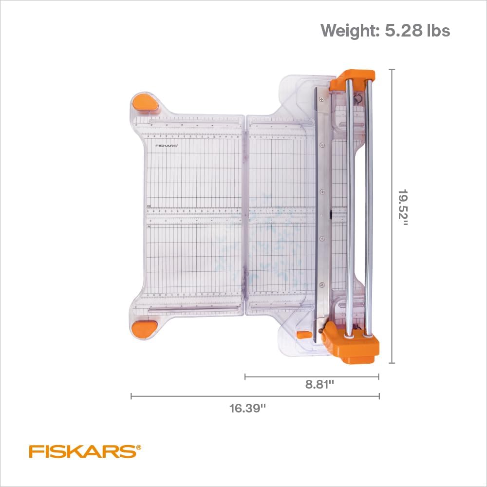 Fiskars ProCision Folding Rotary Bypass Paper Cutter, 12" Cut Length