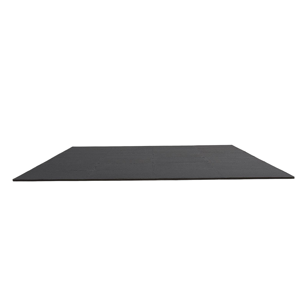VEVOR 0.56Inch 96sq.ft 24 Tiles Gym Flooring for Home Gym, Rubber Top with High Density EVA Foam, 24 x 24In Gym Floor Exercise Equipment Mats, Interlocking Gym Mats, Puzzle Workout Mats, Black & Gray