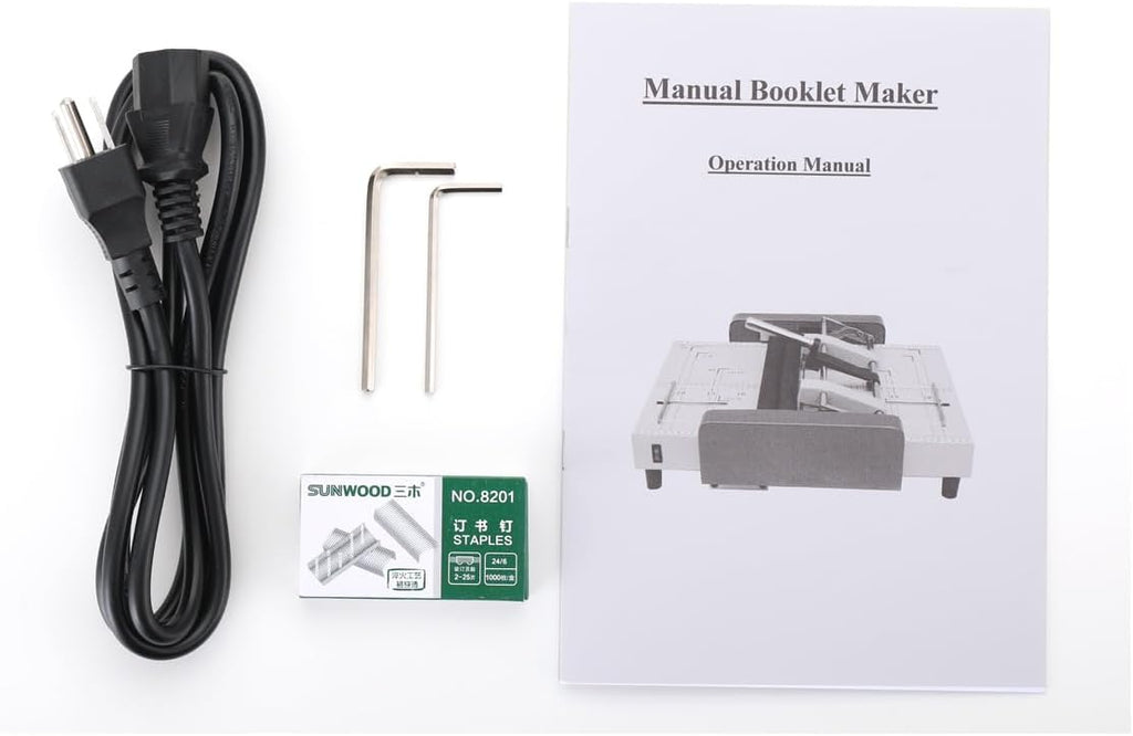 A3 Booklet Maker Folding and Stapling Machine, 110V Electric Saddle Stitch Book Binding Press, Automatic Creaser for Manuals Brochures Catalogs, Paper Folder Stapler Combo for Office School