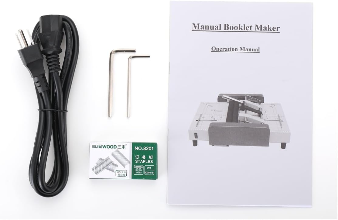 A3 Booklet Maker Folding and Stapling Machine, 110V Electric Saddle Stitch Book Binding Press, Automatic Creaser for Manuals Brochures Catalogs, Paper Folder Stapler Combo for Office School