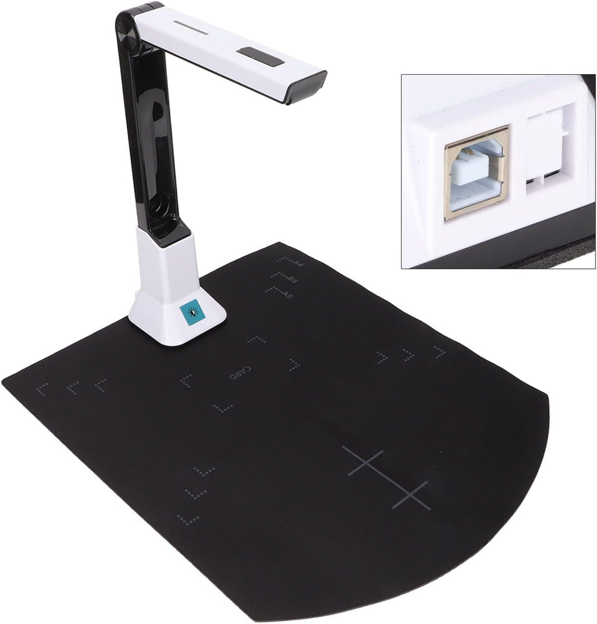 Document Scanner Camera, HD 8MP Portable Scanner, Multi Language OCR USB Book Scanner, Real Time Projection, Video Recording for 2003, Vista SP1, 7, 8