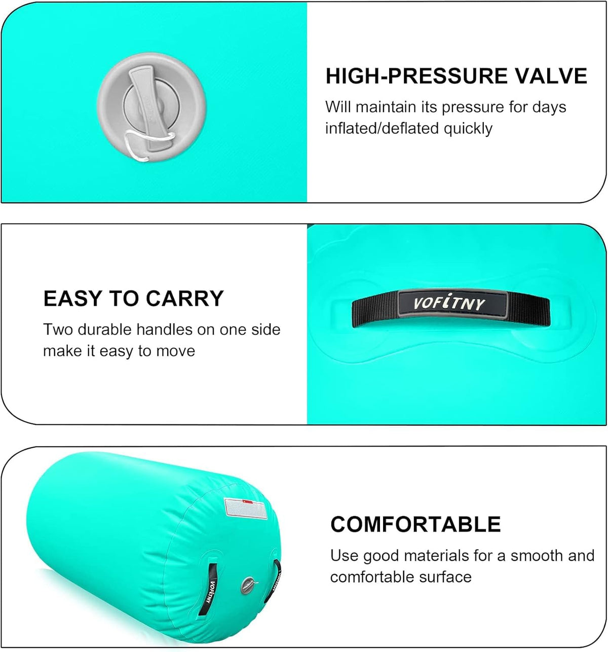 VOFiTNY Inflatable Gymnastics Air mat Tumbling Track for Home