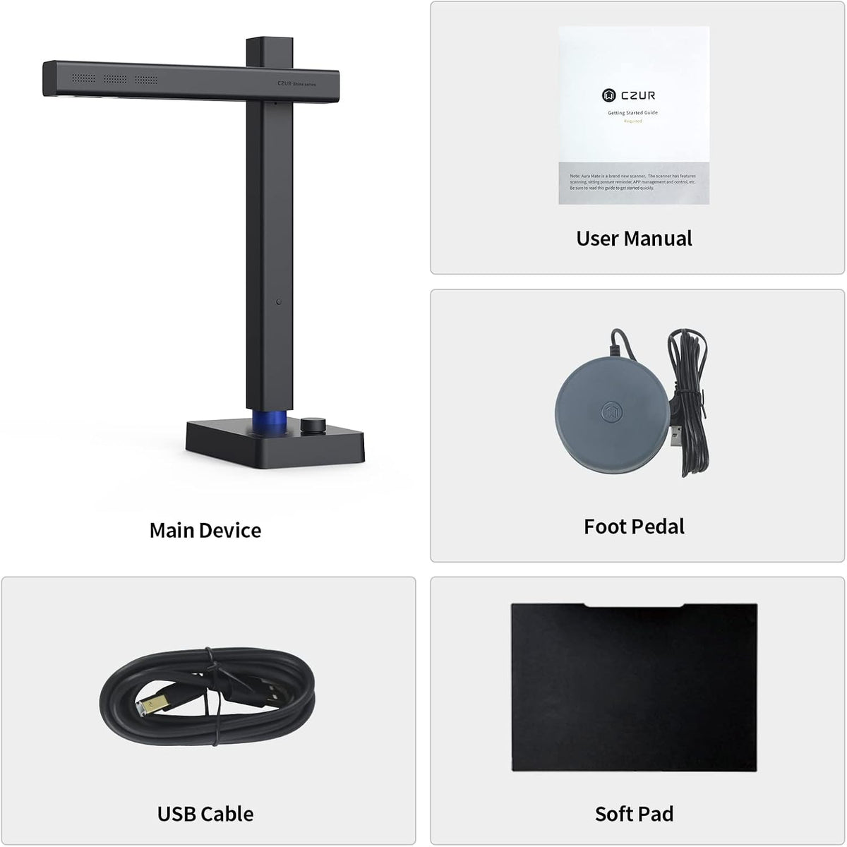 CZUR Shine800 Pro Portable A4 Document Scanner, 8MP Document Camera