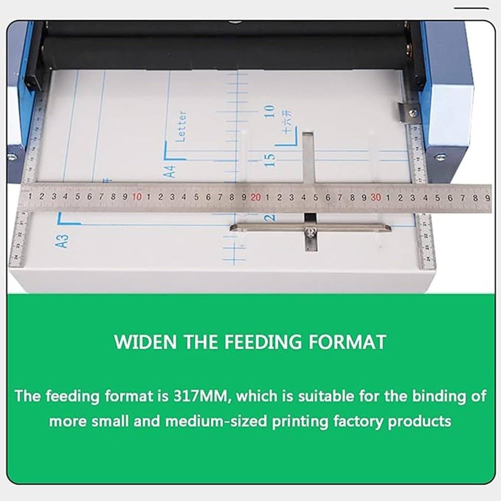 3 In 1 Creasing Machine, A3 Paper Saddle Stitch Flat-Clinch Automatic Binding Machine with 5 Nail Positions, A Variety of Binding and Folding Methods, Compatible With 24/6 Type Staples for Cards