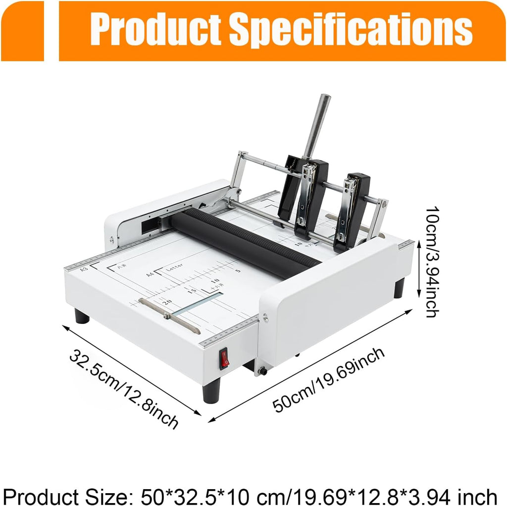 Booklet Folding Binding Machine, A3 110V Paper Folding Machine 2 in 1 Multifunctional Automatic Book Maker Stapling for Schools Print Stores Offices & Factory