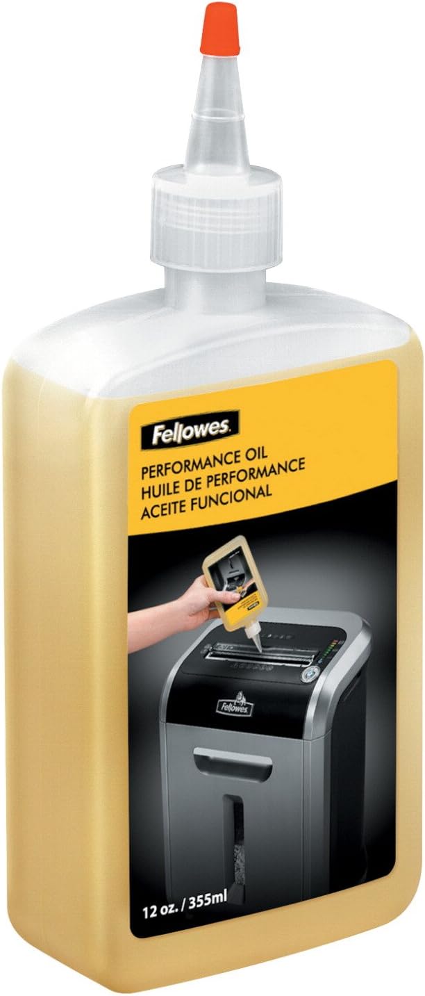 Fellowes LX22M 20 Sheet P-4 Micro-Cut, Heavy Duty Paper Shredder for Office, 100% Jam Proof (White) & Powershred Performance Shredder Oil, 12 oz. Extended Nozzle Bottle (35250)