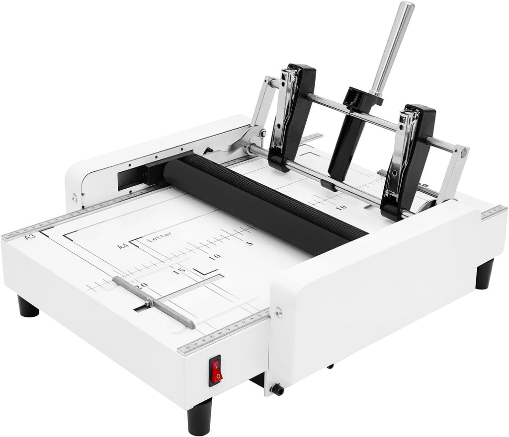 2 in 1 Paper Folding & Binding Machine A3 Booklet Maker MAX 11.7"Ã16.5" Paper Binder Stapler Machine 200-300 Books/Hr Booklet Maker for Offices, Schools