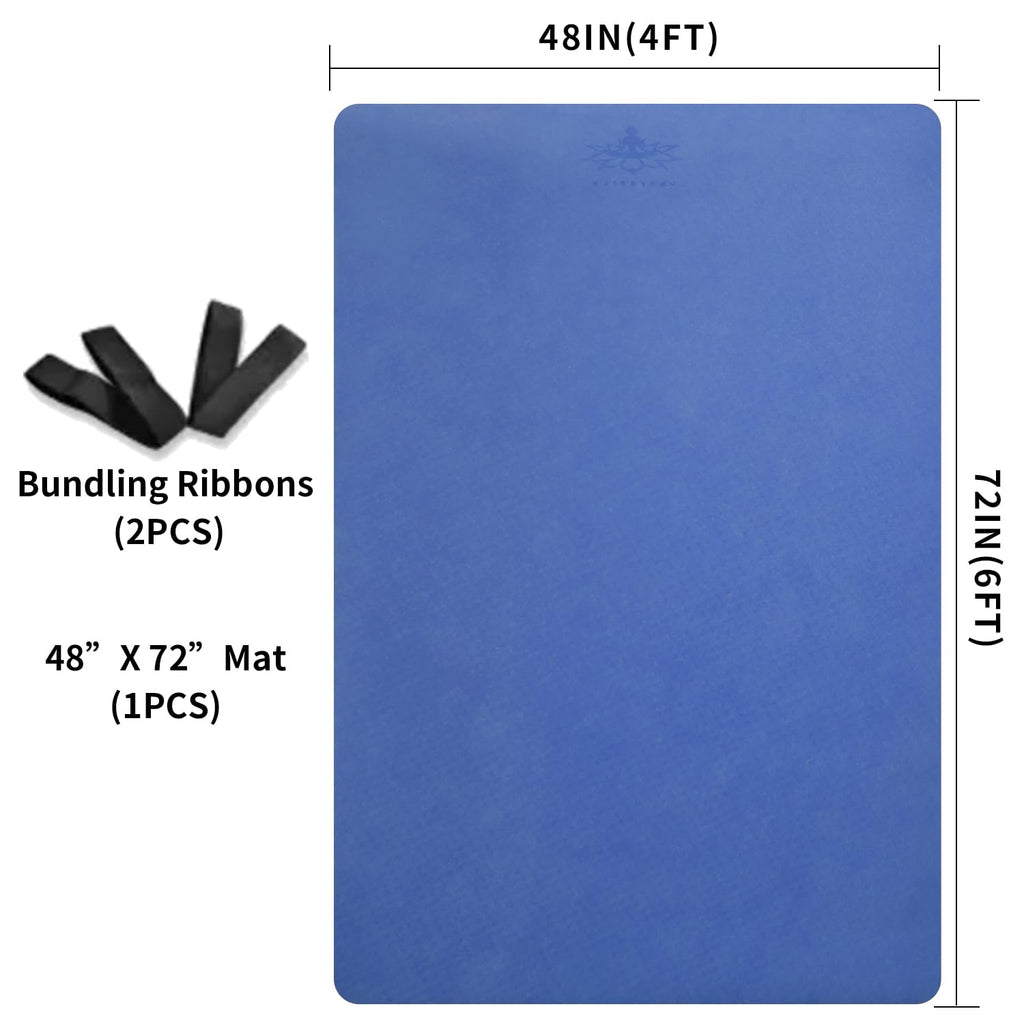 Hatha Yoga Large TPE Yoga Mat 6'x4'x1/2" Extra Thick Non-Slip Exercise Mat - for Yoga Pilates & Home Gym Workouts