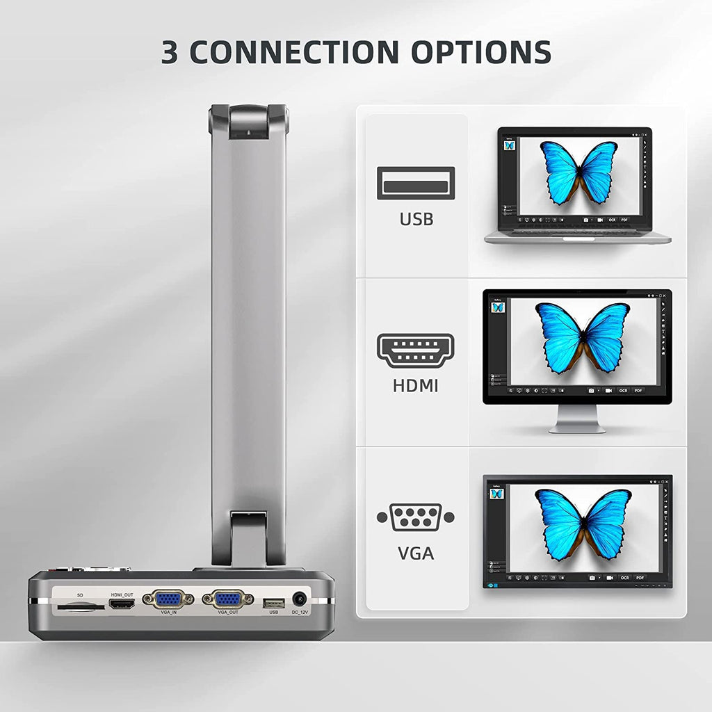 JOYUSING V500-4k VGA/HDMI/USB Three Mode 13MP Document Camera, OCR for Windows, Compatible with Real-time Projection, Web Conferencing, Distance Learning, Remote Teaching - Mac, Windows