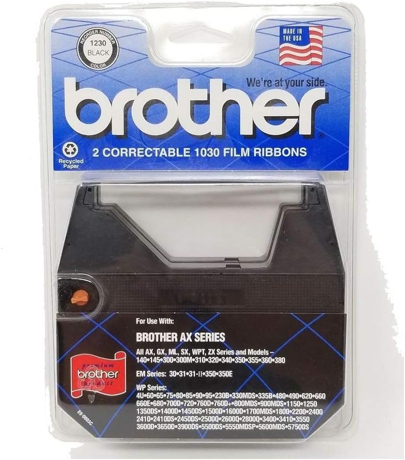 Brother 1030 Correctable Ribbon; Black, 2/Pack