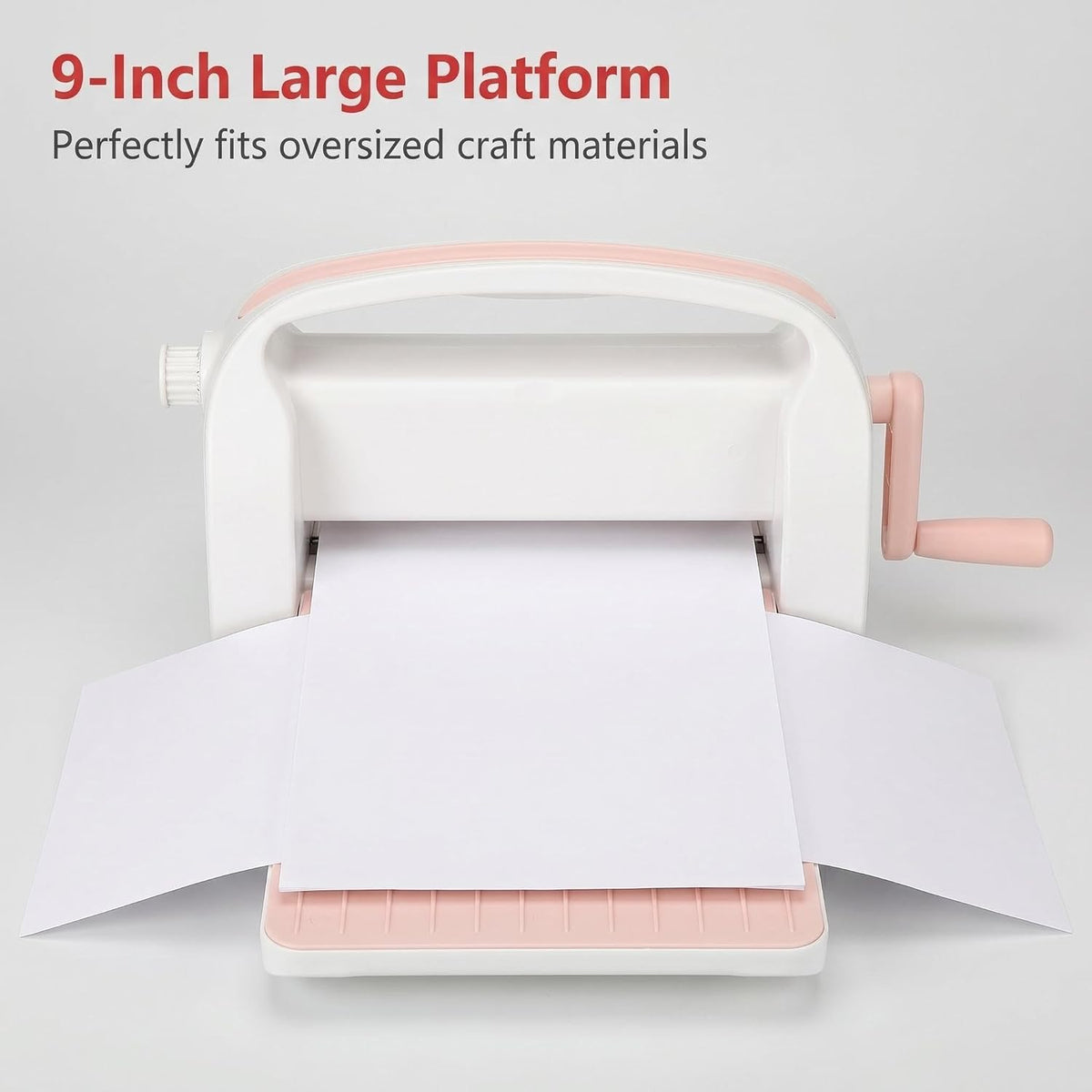9-Inch Die Cutting & Embossing Machine with Adjustable Pressure Dial, Full Starter Kit for Card Making & Scrapbooking, Manual Craft Cutting Machine with Foldable Platform and Steel Rollers