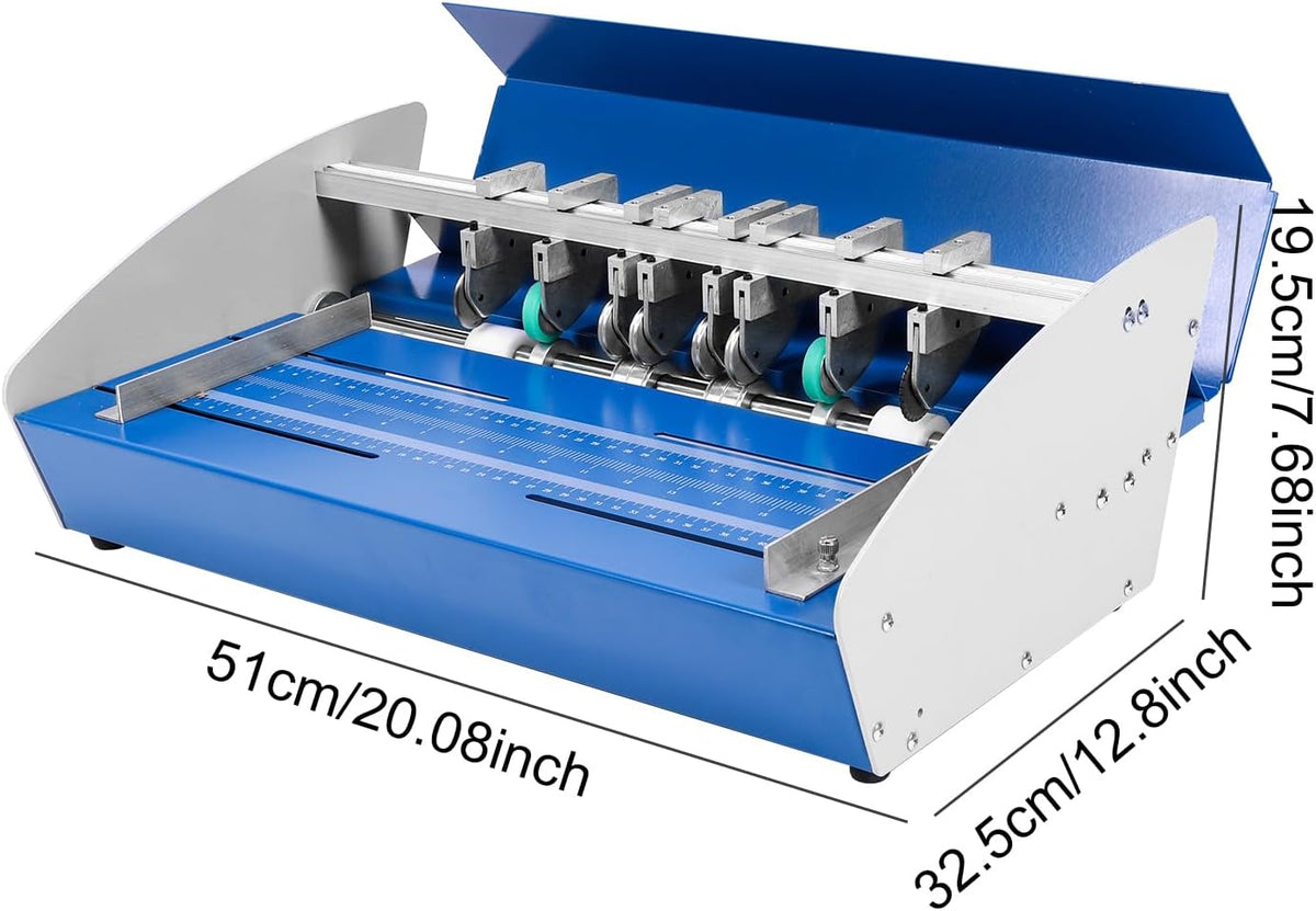 Generic Electric Paper Creaser Machine Folding Machine with Scale Ruler 3-in-1 Business Card Cutter 460mm 110V for Cards Invitations Tickets