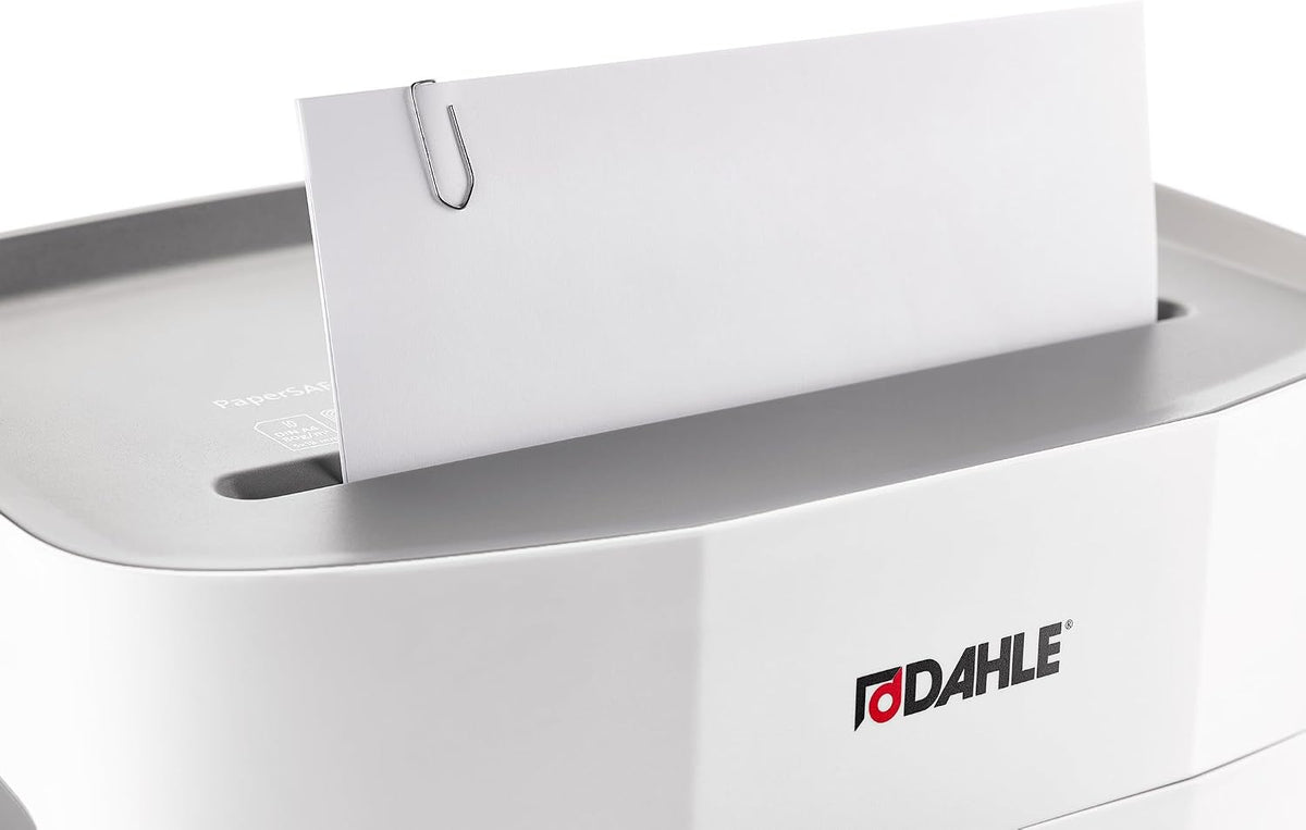 Dahle PaperSAFE PS 100 Paper Shredder, Oil Free, Jam Protection, Security Level P-4, 5 Sheet Max, Shreds Staples, Paper Clips & Credit Cards