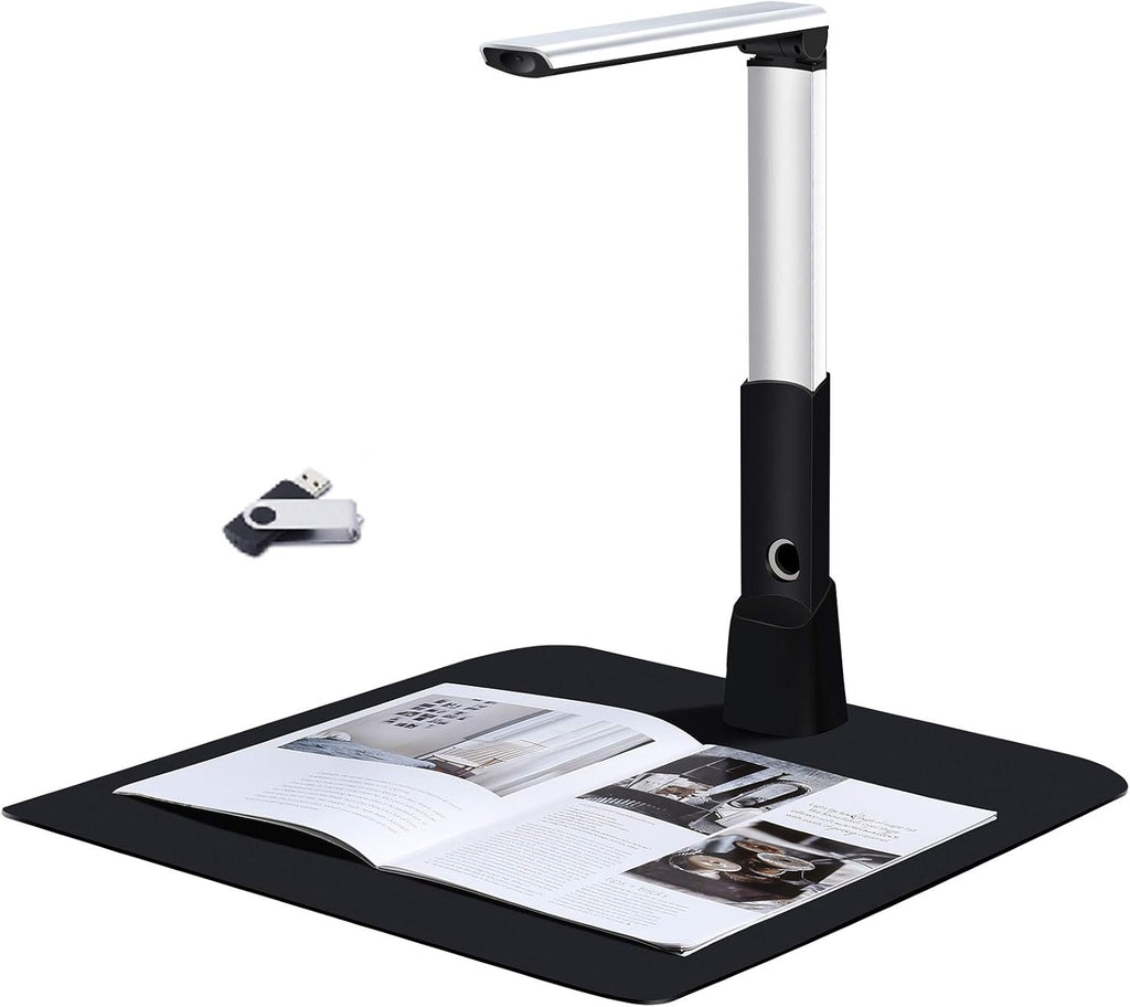 Document Cameras Scanner,10MP CMOS,Visual Presenter Max A3 Size,OCR Technology,W/LED Light and Micphone,Easy-to-Use Tools for 100P Book Scanner PDF, Portable for Teacher,Classroom and Conference