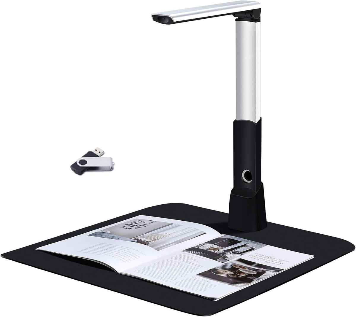 Document Cameras Scanner,10MP CMOS,Visual Presenter Max A3 Size,OCR Technology,W/LED Light and Micphone,Easy-to-Use Tools for 100P Book Scanner PDF, Portable for Teacher,Classroom and Conference
