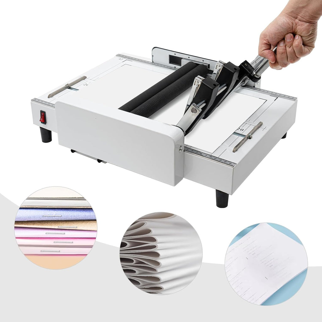 Paper Folding Machine, 110V 60W A3 Booklet Maker Free Standing Paper Binding Machine, Booklet Making Machine with Silicone Folding Rollers, 11.6 X 16.5In Paper Folding Machine for Schools Offices