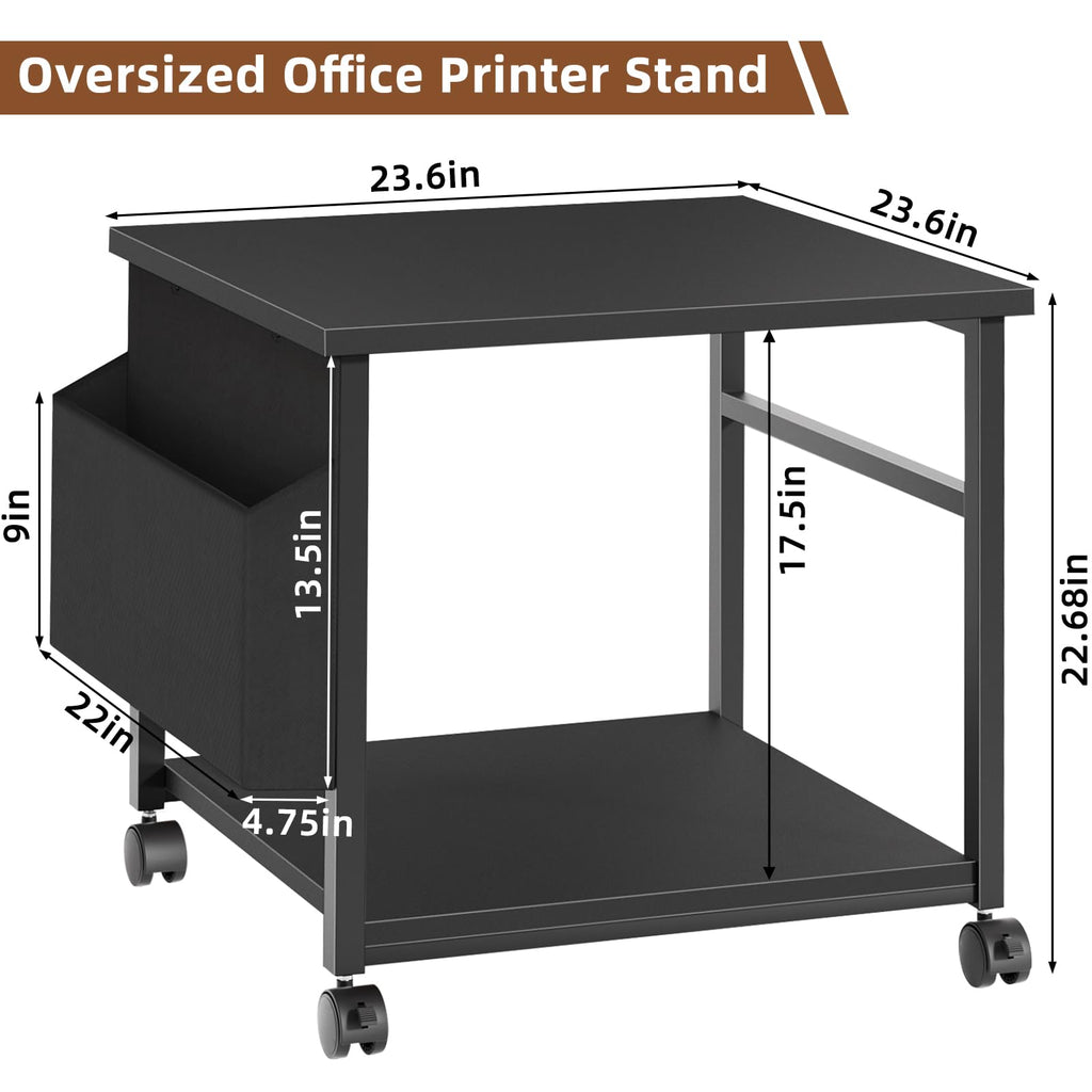 Lerliuo Brown Large Printer Stand with Storage