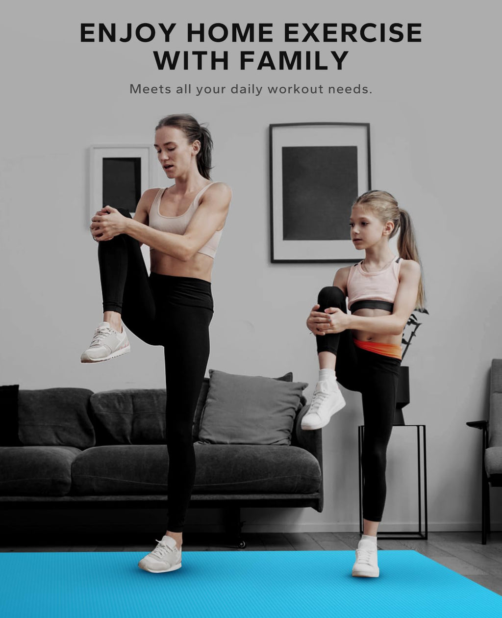 HAPBEAR Large Exercise Mat-6'x4'/7'x5'/6'x8'/6'x9'/6'x10'/6'x12'x 1/3"(8mm)